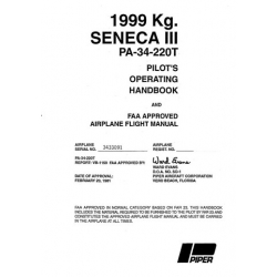 Piper Seneca III 1999 Kg. PA-34-220T Pilot's Operating Handbook 1981