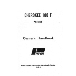 Piper Cherokee 180 F PA-28-180 Owner's Handbook 761-460