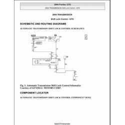 Pontiac GTO Transmission Shift Lock Control Service and Repair Manual 2004