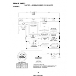 Poulan PDB18H42STA Tractor & Ride-On Mowers Repair Parts Manual