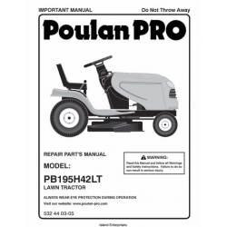 Poulan PRO PB195H42LT (96042013600) Lawn Tractor/Ride Mowers Repair Parts Manual