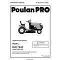 Poulan Pro HD17542 Lawn Tractor/ Ride-On Mowers Operator's Manual 2005