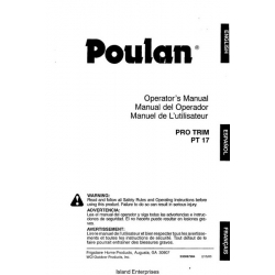 Poulan Pro Trimmer PT17 Operator's Manual 2000