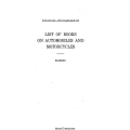 Practical Bibliograpies List of Books on Automobiles and Motorcycles