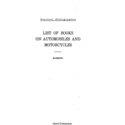 Practical Bibliograpies List of Books on Automobiles and Motorcycles