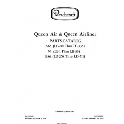 Beechcraft Queen Air & Queen Airliner Parts Catalog 1979-1982