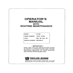 Taylor-Dunn R 3-80 Operator's Manual with Routine Maintenance MR-380-01