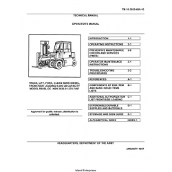 R60SL-DC Clean Burn Diesel, 6,000 LB Capacity TM 10-3930-669-10 Operator's Manual 1997