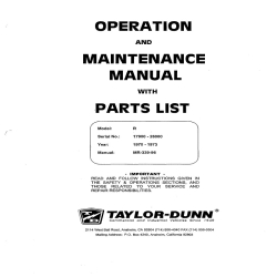 Taylor-Dunn R Operation and Maintenance Manual with Parts List MR-339-96