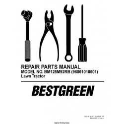 Rasentraktor Best Green BM125M92RB (96061010501) Lawn Tractor Repair Parts Manual 2006