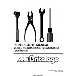 Rasentraktor Mr. Bricolage MBA1392BR (MBA1392RBC) Lawn Tractor Repair Parts Manual 2002