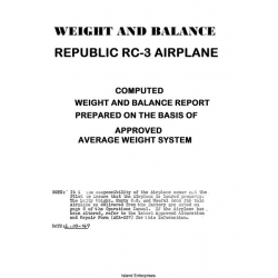Republic RC-3 Airplane Weight and Balance 1947