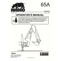 Rhino 65A Backhoe Part No. F-3633 Operator's Manual 2001