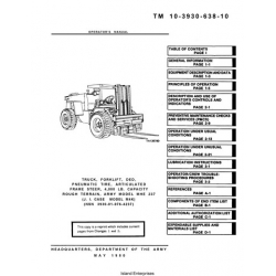 Rough Terrain, Army MHE 237, J.I Case M4K TM 10-3930-638-10 Operator's Manual 1980