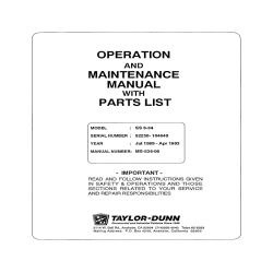 Taylor-Dunn SS 5-34 Operation and Maintenance Manual with Parts List MS-534-06