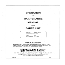 Taylor-Dunn SC1-59, AN1-71 Operation and Maintenance Manual with Parts List MA-159-05