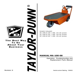 Taylor-Dunn SC1-00 Operation, Troubleshooting and Replacement Parts Manual MA-100-00