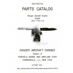 Ranger Aircraft Engine Manuals SGV-770C-2 Series 1943 Parts Catalog