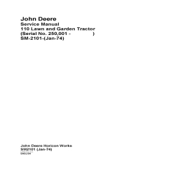 John Deere 110 Lawn and Garden Tractor Service Manual SM-2101