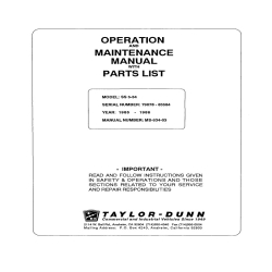 Taylor-Dunn SS 5-34 Operation and Maintenance Manual with Parts List MS-534-03