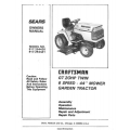 Sears Craftsman GT 20 H.P  Garden Tractor 917.254420 & 917.254421 Owners Manual