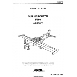 Siai Marchetti F260 Aircarft Parts Catalog 1991