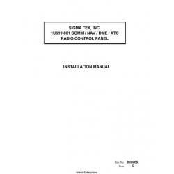 Sigma-Tek 1U619-001 Comm/Nav/Dme/Atc Radio Control Panel Installation Manual 1993 - 2002