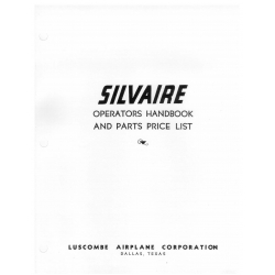  Luscombe Silvaire Operators handbook and Parts Price List