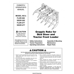 Skid Steer & Tractor Front Loader Grapple Rake FLGR-262 - SSGR-277 Owner's/ Operator's Manual