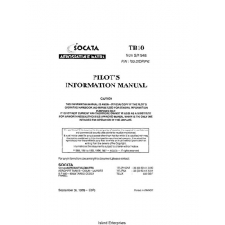 Socata TB10 Pilot's Information Manual 1989