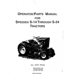 Speedex S-14 Through S-24 Tractors Operator/ Parts Manual