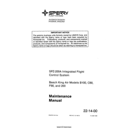 Sperry Beech King Air Avionics B100, C90, F90 and 200 Maintenance Manual 15-1146-16