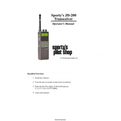Sportys JD-200 Transceiver Operators Manual