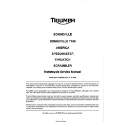 Triumph Bonneville T100 America Speedmaster Thruxton Scrambler Motorcycle Service Manual Part Number T3859909