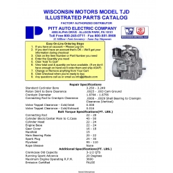 Wisconsin Motors Model TJD Illustrated Parts Catalog