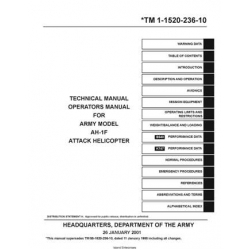 TM 1-1520-236-10 Army Model AH-1F Attack Helicopter Operators Manual Test Flight Manual