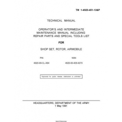 TM 1-4920-451-13&P Shop Set, Rotor, Airmobile Technical Manual  Operator's and Intermediate Maintenance Manual including Repair Parts and Special Tools List