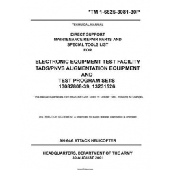 TM 1-6625-3081-30P Electronic Equipment Test Facility TADS/PNVS Augmentation Equipment and Test Program Sets Technical Manual Direct Support Maintenance Repair Parts and Special Tools List