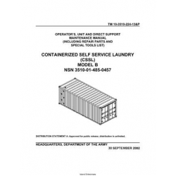 TM 10-3510-224-13&P Containerized Self Service Laundry(CSSL) Model B Technical Manual  Operator's Unit and Direct Support Maintenance Manual including Repair Parts and Special Tools List 