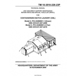 TM 10-3510-226-23P Containerized Batch Laundry(CBL) Model 2-3 Technical Manual  Unit and Direct Support Maintenance Repair Parts and Special Tools List (RPSTL)
