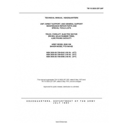 TM 10-3930-257-24P Baker Model FTD-040-EE Army Model MHE-196 Truck, ForkLift: Electric Motor Driven, Solid Rubber Tires, 4,000 LBS Capacity Technical Manual  Unit, Direct Support, and General Support Maintenance Repair Parts and Special Tools List   