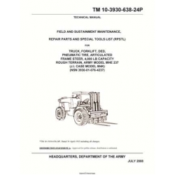 TM 10-3930-638-24P Army Model MHE 237 J.I. Case Model M4K Truck, Forklift, DED, Pneumatic Tire, Articulated Frame Steer, 4,000 LB Capacity Rough Terrain Technical Manual  Field and Sustainment Maintenance Repair Parts and Special Tools List (RPSTL)