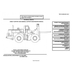 TM 10-3930-641-34-2 Truck, Container Handler Rough Terrain, 50,000 LB Capacity, DED, Pneumatic Tires Technical Manual Direct Support and General Support Maintenance Manual 