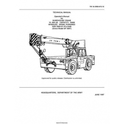 TM 10-3950-672-10 Warehouse Crane 10,000 LB. Capacity, M469 Wheeled, Diesel Powered Technical Manual Operator's Manual 