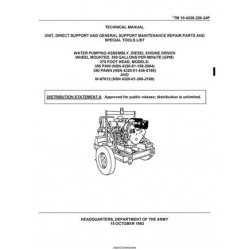 TM 10-4320-226-24P Water Pumping Assembly, Diesel Engine Driven, Wheel Mounted, 350 Gallons per Minute (GPM), 275 Foot Head Technical Manual  Unit, Direct Support, and General Support Maintenance Repair Parts and Special Tools List 