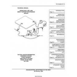TM 10-4320-317-13 Tactical Water Distribution Equipment System, 10 Mile Segment Model No.6IN-TWDS Technical Manual  Operator's, Unit, Direct Support, and General Support Maintenance Manual 