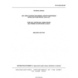 TM 10-4320-325-24P  Pump Unit, Centrifugal, Diesel-Driven Self-Priming 125 GPM Water, Class III Technical Manual  Unit, Direct Support and General Support Maintenance Repair Parts and Special Tools List 