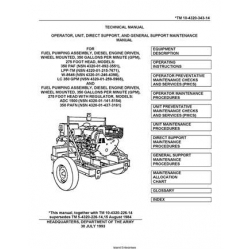 TM 10-4320-343-14  Fuel Pumping Assembly, Diesel Engine Driven, Wheel Mounted, 350 Gallons per Minute (GPM), 275 Foot Head Technical Manual  Operator, Unit, Direct Support and General Support Maintenance Manual 