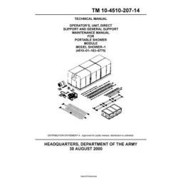 TM 10-4510-207-14 Portable Shower Module Model Shower-1 Technical Manual  Operator's, Unit, Direct Support and General Support Maintenance Manual