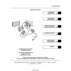 TM 10-4610-229-10 Water Purification Unit, Reverse Osmosis, 150,000 GPD, Skid-Mounted, Model PD 81146 Operator's Manual 